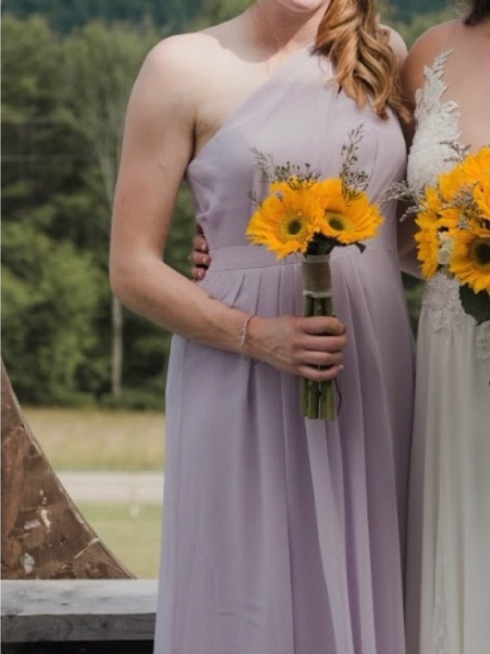 David's Bridal One-Shoulder Iris Bridesmaid Dress